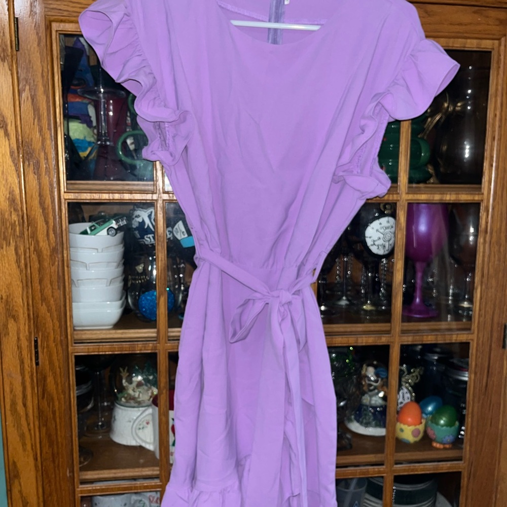 Chic Lavender Ruffle Mini Dress